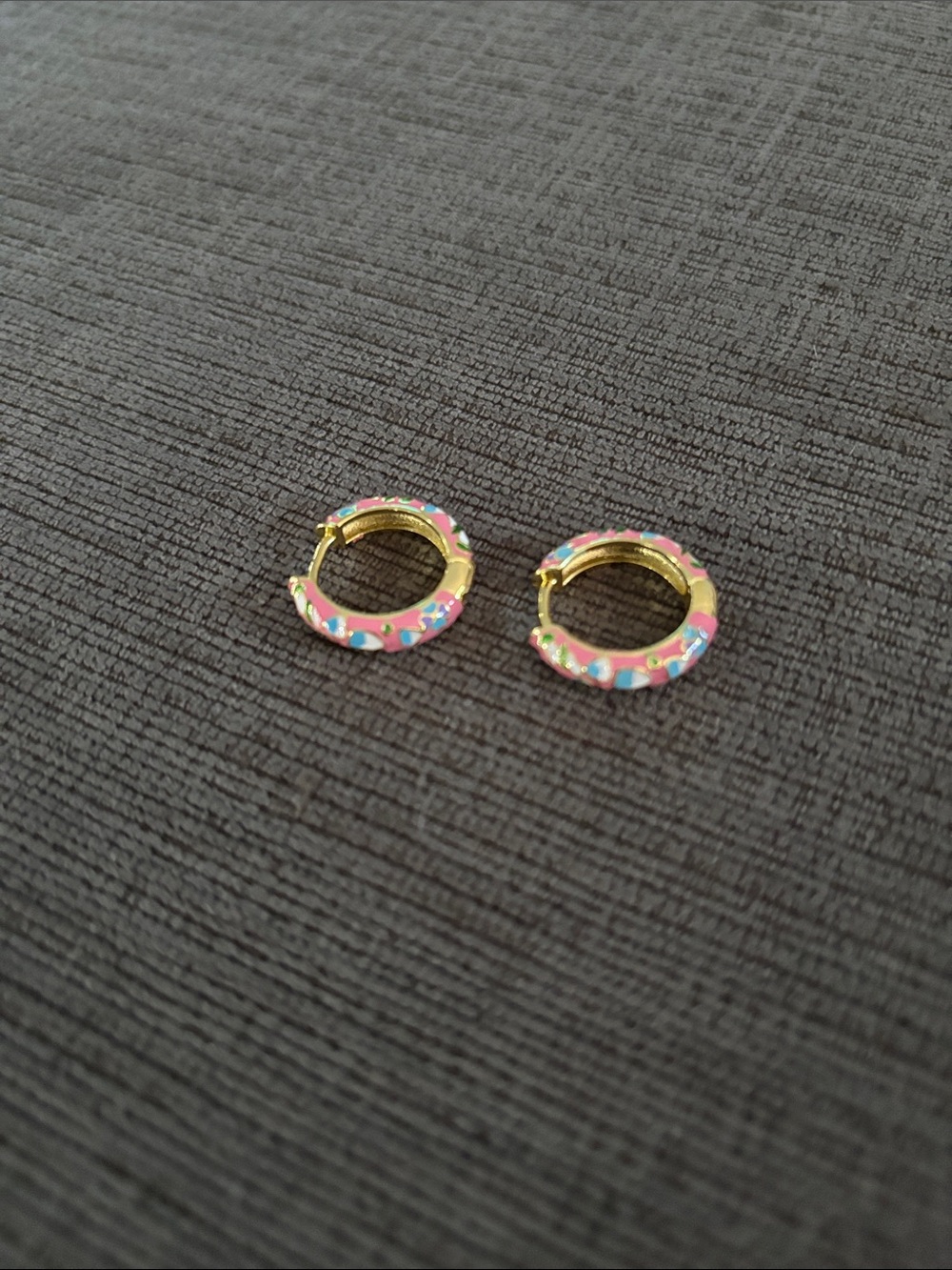 Floral hugger hoop earrings